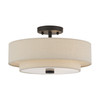 LIVEX LIGHTING 58854-07 3 Light Bronze Large Semi-Flush