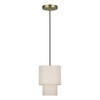 LIVEX LIGHTING 51089-01 1 Light Antique Brass Mini Pendant