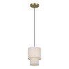 LIVEX LIGHTING 51089-01 1 Light Antique Brass Mini Pendant