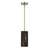LIVEX LIGHTING 49121-01 1 Light Antique Brass Mini Pendant