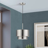 LIVEX LIGHTING 40059-91 1 Light Brushed Nickel Pendant
