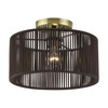 LIVEX LIGHTING 49132-01 1 Light Antique Brass Medium Semi-Flush