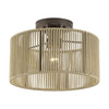 LIVEX LIGHTING 53142-92 1 Light English Bronze Medium Semi-Flush