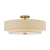LIVEX LIGHTING 58856-48 5 Light Antique Gold Leaf Extra Large Semi-Flush