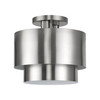 LIVEX LIGHTING 40054-91 2 Light Brushed Nickel Medium Semi-Flush