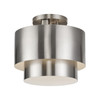 LIVEX LIGHTING 40054-91 2 Light Brushed Nickel Medium Semi-Flush