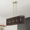 LIVEX LIGHTING 49128-01 4 Light Antique Brass Large Linear Chandelier