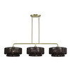 LIVEX LIGHTING 49143-01 3 Light Antique Brass Extra Large Linear Chandelier