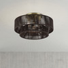 LIVEX LIGHTING 49147-01 3 Light Antique Brass Large Semi-Flush