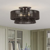 LIVEX LIGHTING 49147-92 3 Light English Bronze Large Semi-Flush