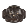 LIVEX LIGHTING 49133-92 3 Light English Bronze Large Semi-Flush