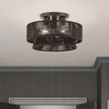 LIVEX LIGHTING 49146-92 3 Light English Bronze Large Semi-Flush