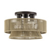 LIVEX LIGHTING 53166-92 3 Light English Bronze Large Semi-Flush