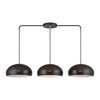 LIVEX LIGHTING 51512-92 3 Light English Bronze Extra Large Linear Chandelier
