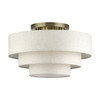 LIVEX LIGHTING 41946-01 4 Light Antique Brass Extra Large Semi-Flush
