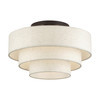 LIVEX LIGHTING 41946-92 4 Light English Bronze Extra Large Semi-Flush