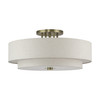 LIVEX LIGHTING 45849-01 6 Light Antique Brass Extra Large Semi-Flush