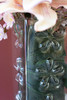 KALALOU CV2342 SQUARE GLASS VASE WITH EMBOSSED FLOWERS