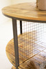 KALALOU CQ7626 ROUND IRON AND WOOD THREE TIERED DISPLAY UNIT