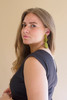 KALALOU NGRA1167 FABRIC-WRAPPED EARRINGS - CHARTREUSE