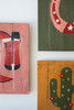 KALALOU A6659 SET OF THREE HAND PAINTED RECYCLED WOOD WESTERN WALL ART