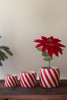 KALALOU CHU1042 SET OF THREE CONCRETE CANDY CANE PLANTERS
