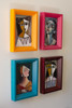 KALALOU CAR1797 SET OF FOUR FRAMED CUBIST PAINTINGS