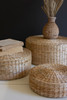 KALALOU CCH1240 SET OF THREE ROUND SEA GRASS RISERS