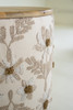 KALALOU NNF1061 ROUND EMBROIDERED ACCENT TABLE WITH MANGO WOOD TOP