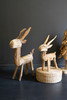 KALALOU DWA1032 SET OF TWO RUSTIC TEAK REINDEER