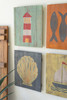 KALALOU A6633 SET OF FOUR PAINTED WOOD COASTAL WALL ART