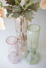 KALALOU NKS1009 SET OF THREE FLUTED GLASS VASES - ONE EACH COLOR
