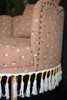 KALALOU NPD1007 UPHOLSTERED CIRCLE CHAIR WITH TASSELS
