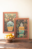 KALALOU CAW1007 SET OF TWO FRAMED VASES PAINTINGS