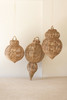 KALALOU A6636 SET OF THREE LARGE WOVEN SEAGRASS AND IRON ORNAMENTS
