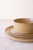 KALALOU CTE1033 SET 3 KHAKI CERAMIC DINNER  SALAD BOWL WITH RIDGES