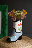 KALALOU CHN1395 CERAMIC COWBOY BOOT VASE