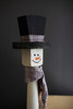 KALALOU CJFB1005 SET OF TWO TURNED WOOD STANDING SNOWMAN