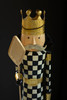 KALALOU NBA2513 SET OF TWO PAINTED METAL AND WOOD CHECKERBOARD NUTCRACKERS