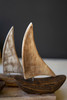 KALALOU DRA1034 FIVE WOODEN SAIL BOATS ON A BASE