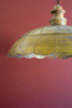 KALALOU NDE1538 ANTIQUE BRASS PENDANT LIGHT WITH WOOD DETAIL 31" DIA.