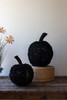 KALALOU A6623 SET OF TWO PAINTED TWIG PUMPKINS - BLACK