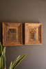 KALALOU NMCC1422 SET OF TWO REPURPOSED WOOD FRAMED BLOCK STAMPS