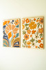 KALALOU NNF1042 SET OF TWO WOOD FRAMED HAND HOOKED WALL ART - FLORALS