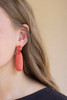 KALALOU NGRA1164 FABRIC-WRAPPED EARRINGS - CORAL
