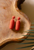 KALALOU NGRA1164 FABRIC-WRAPPED EARRINGS - CORAL