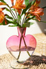 KALALOU CV2308 GLASS HEART VASE - OMBRE PINK - LARGE