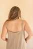 KALALOU NELL1026 ADJUSTABLE STRAP FLOWY JUMPER WITH BUTTON DETAIL - OATMEAL