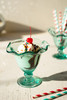 KALALOU CRL6093 RECYCLED GLASS ICE CREAM DISH WITH RUFFLED EDGE