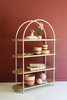 KALALOU CBB1248 PAINTED METAL ARCHED DISPLAY WITH FOUR WOODEN SHELVES